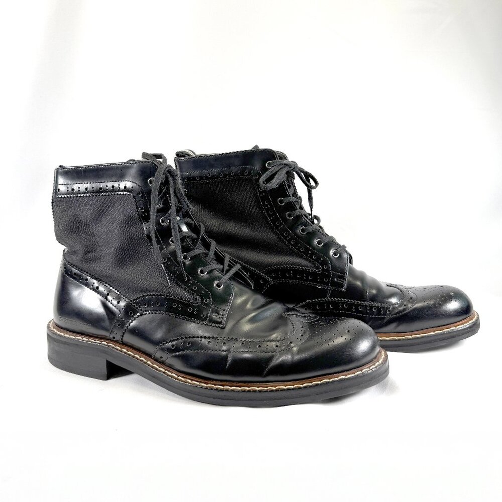 G-Star RAW Trent Brogue Boot Mix – Black Leather & Denim (US 11 / EU 44)